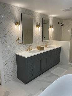 Marble Herringbone Backsplash
