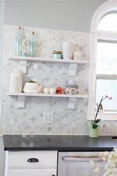 Marble Herringbone Backsplash